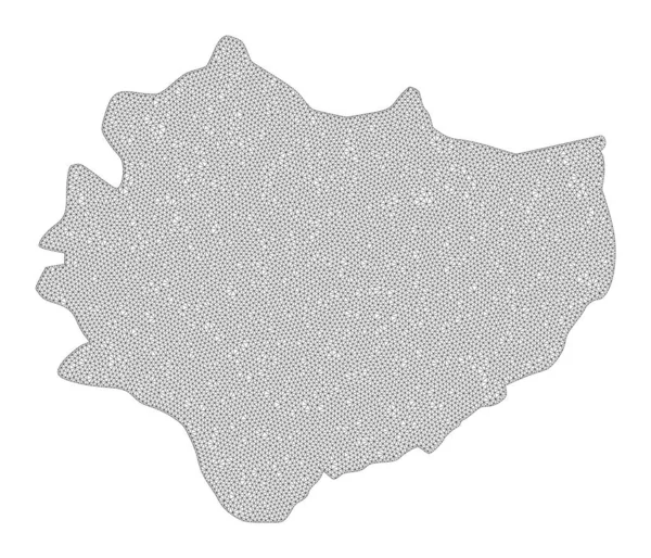 Polygonální drátěný rám Mesh Detail rastrová mapa provincie Swietokrzyskie Abstrakce — Stock fotografie