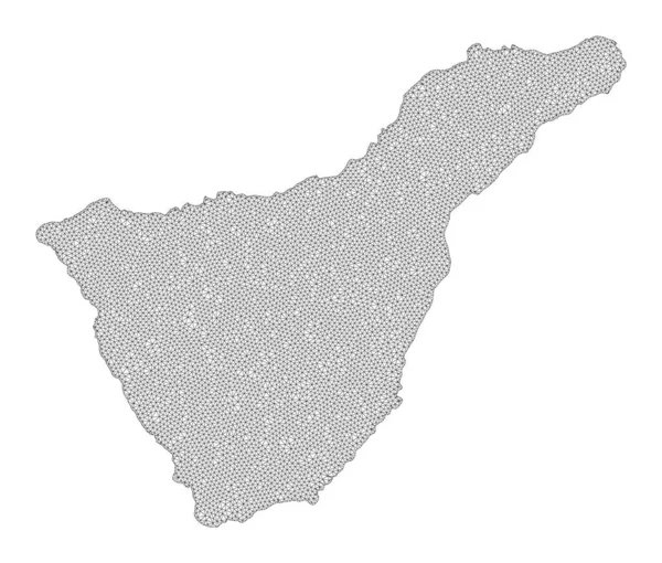 Rete metallica poligonale Dettaglio alto Mappa raster delle astrazioni dell'isola di Tenerife — Foto Stock