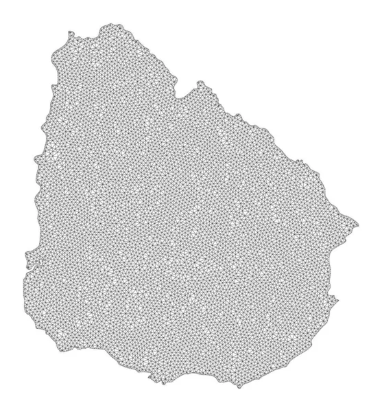 Polygonal 2D Mesh Nagy felbontású Raster Map of Uruguay Abstractions — Stock Fotó