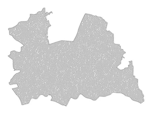 Polygonal Network Mesh High Resolution Raster Map of Utrecht Province Abstractions — Stock Photo, Image