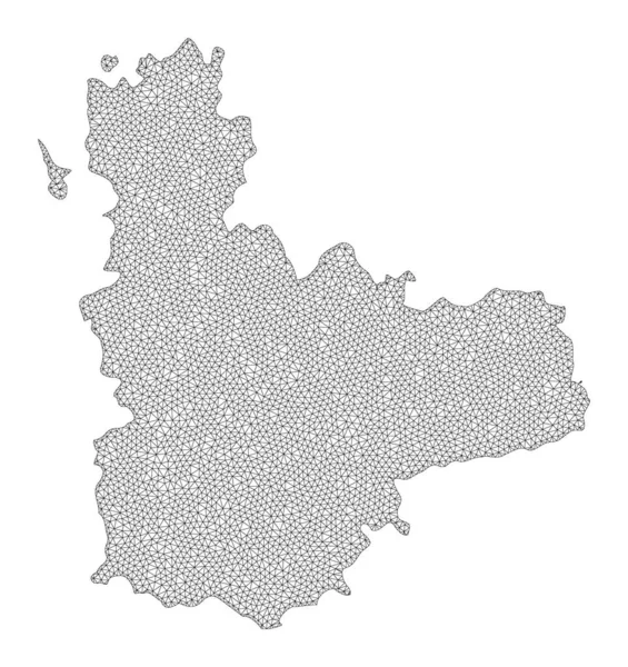 Polygonal Network Mesh High Resolution Raster Map of Valladolid Province Abstractions — Stock Photo, Image