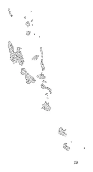 Polygonal Network Mesh High Detail Raster Map of Vanuatu Islands Absztrakciók — Stock Fotó