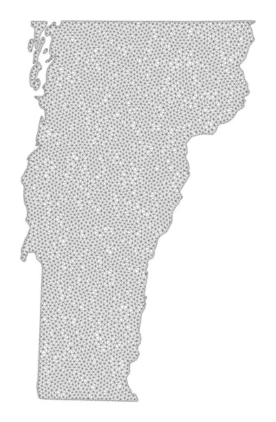 Maglia poligonale 2D Mappa dettagliata di Raster del Vermont State Abstractions — Foto Stock