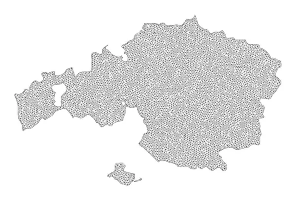 Polygonal Carcass Mesh High Resolution Raster Mapa Streszczeń Prowincji Vizcaya — Zdjęcie stockowe