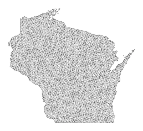 Polygallon 2D Mesh High Resolution Raster Map of Wisconsin State Abstractions — 스톡 사진
