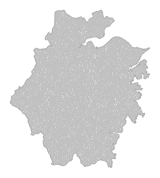 Polygonal 2D Mesh High Detail Raster Map of Zhejiang Province Abstractions — Stock fotografie