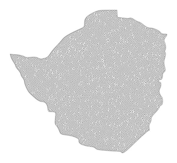 Polygonal 2D Mesh High Detail Raster Mapa Streszczeń Zimbabwe — Zdjęcie stockowe