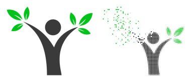 Kırık Pixelated ve Orijinal Ağaç Adam Simgesi