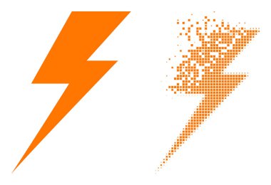 Dağılmış Pikselleştirilmiş ve Orijinal Elektrik Vuruşu Simgesi