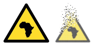 Pikselleştirilmiş ve Orijinal Afrika Uyarı Simgesi Ayrıştırılıyor