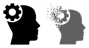 Patlama Pikseli ve Orijinal Beyin Dişli Simgesi