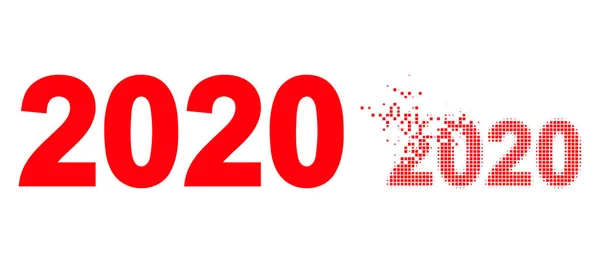 Versnipperde Pixel en originele 2020 jaarcijfers pictogram — Stockvector