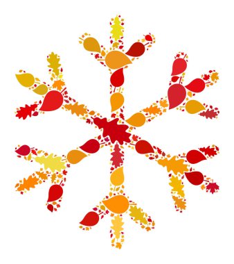 Sonbahar Kar Tanesi Mozaik Simgesi Sonbahar Yaprakları