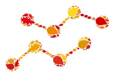 Sonbahar Kolaj Grafikleri Sonbahar Yaprakları Simgesi