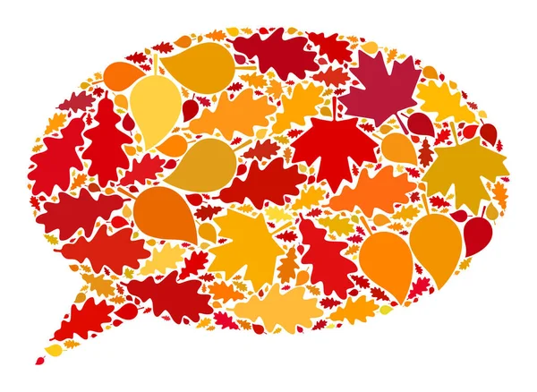 Chat Cloud Autumn Composition Icon with Fall Leaves — Stock Photo, Image