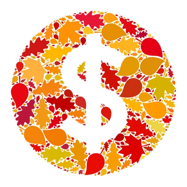 Preço Ícone Mosaico Outono com Folhas Outono — Fotografia de Stock