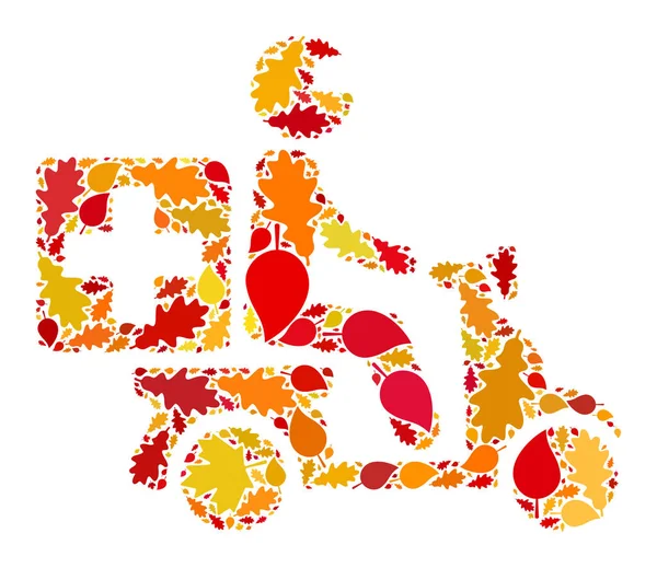 Lékařská motorka Podzimní kompozice Ikona s podzimními listy — Stock fotografie