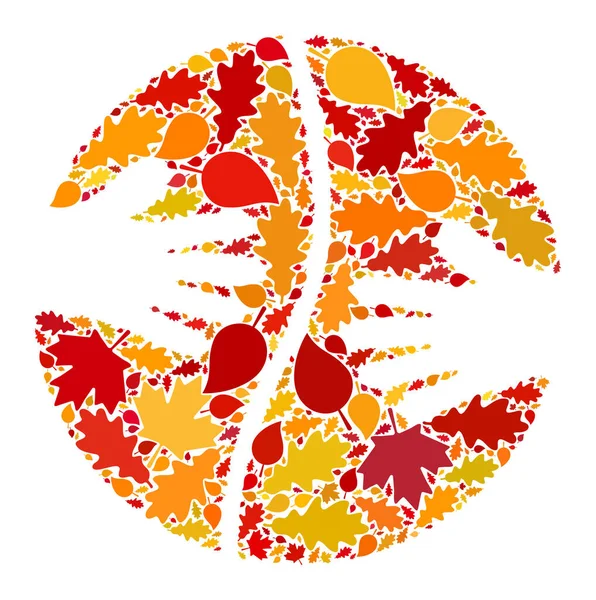 Cooperation Hands Autumn Mosaic Icon with Fall Leaves — Stock Photo, Image