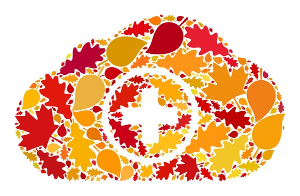 Medical Cloud Herfst Collage Ikoon met herfstbladeren — Stockfoto
