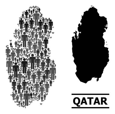 Katar 'ın Mozaik Haritası ve Solid Haritası