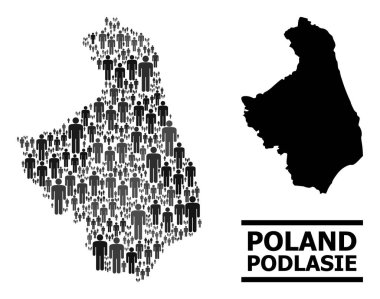 Podlasie ili ve Solid Haritası Vektör Nüfus Mozaiği Haritası