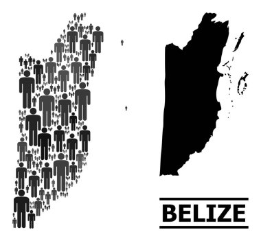 İnsanoğlunu Belize ve Solid Haritasının Mozaik Haritası