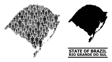 Rio Grande Do Sul 'un Vektör Halkı Mozaik Haritası