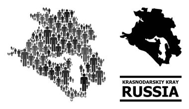 Vektör Adamlar Kolaj Haritası Krasnodarskiy Kray ve Katı Harita