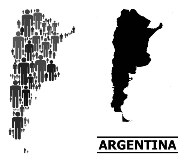 Карта векторной популяции Аргентины и карта Фад — стоковый вектор