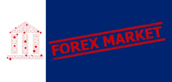 Forex αγορά scratched σφραγίδα σφραγίδα και δολάριο τράπεζα πολυγωνικό ματιών — Διανυσματικό Αρχείο