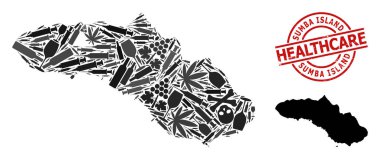 Sumba Adası Bağımlılık Kolajı Haritası ve Kauçuk Sağlık Hizmetleri Damgası