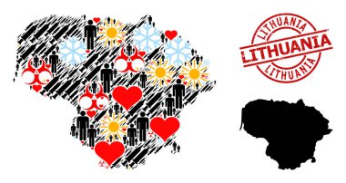 Litvanya Tehlike Damgası ve Buz Nüfusu Enfeksiyon Tedavisi Litvanya Mozaik Haritası
