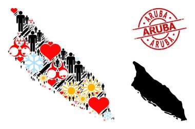 Aruba Mührü ve Buz Hastaları Virüs Terapisi Aruba Adası Kolaj Haritası