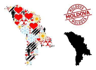 Lastik Moldova Rozeti ve Sevgili Müşteri Aşıları Moldova Aşı Kolajı Haritası