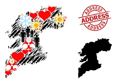 Dokulu Adres Mühür ve Kalp Hastaları Enfeksiyon Tedavi Kolajı Pontevedra Eyaleti Haritası