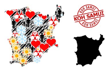 Koh Samui Mühür ve Bahar Nüfus Şırıngası Koh Samui Mozaik Haritası