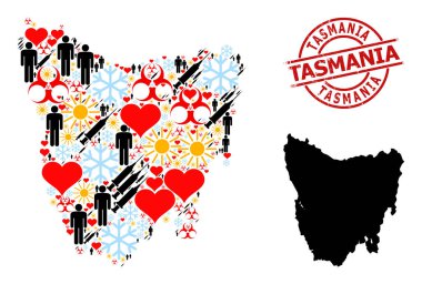 Tazmanya Mühür Mührü ve Bahar Adamı Enfeksiyon Tedavi Kolajı Tazmanya Adası Haritası