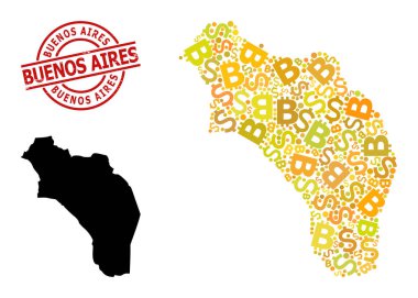 Üzüntü Buenos Aires Damga Mührü Dolar ve BTC Arjantin Altın Mozaik Haritası