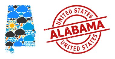Alabama Eyaleti Hava Durumu Mozaik Haritası