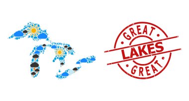 Büyük Göller ve Lastik Damga 'nın İklim Deseni Haritası