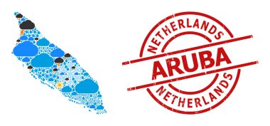 Aruba Adası Hava Durumu Haritası ve Lastik Damga