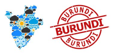 Burundi ve desenli mühür iklim mozaiği haritası