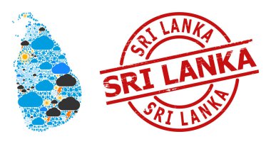 Sri Lanka Hava Haritası ve Dokulu Mühür