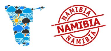 Namibya ve Tehlike Rozeti İklim Mozaiği Haritası