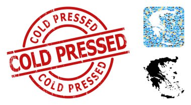 Yunanistan Soğuk Baskılı Rozet ve Delik İklim Mozaiği Haritası