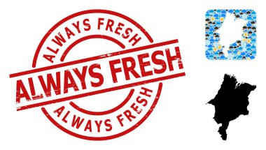 Maranhao Eyaleti Dokulu Her Zaman Taze Damga Mührü ve Delik Hava Kolajı Haritası