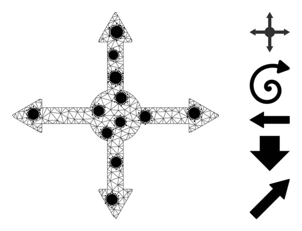 Développer le pictogramme de treillis métallique avec des pièces Covid — Image vectorielle