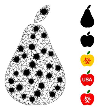 Enfeksiyon düğümlerine sahip Armut Kablo Ağı Resim Grafiği