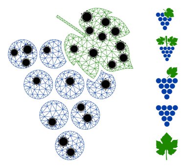 Üzüm Kablosu Enfeksiyon Düğümleriyle Çerçeve Ağı Simgesi