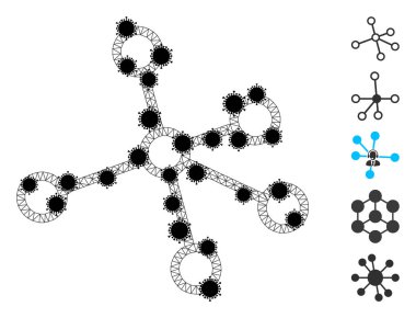 Coronavirus Parçalarıyla Bağlantı Kablosu Ağ Simgesi Simgesi